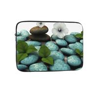 Cobblestone Zen Flowers - Custodia per computer portatile da 15 pollici, impermeabile, leggera, con motivo floreale zen