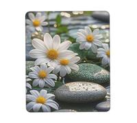 Cobblestone Zen Flowers Mousepad Portatile Tappetino per Mouse Lavabile Mouse Pad for Computer Ufficio Casa 25X30Cm