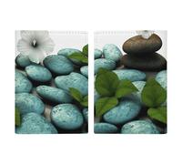 Cobblestone Zen Flowers Porta passaporto con slot per carte e biglietti, custodia per passaporto in pelle PU, facile accesso, organizer per documenti essenziali da viaggio, impermeabile, portafoglio