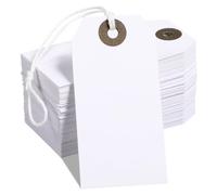 Cobee 100 Etichette per Prezzi con Cordino - Scrivibili per Vendita al Dettaglio, Sacchetti Regalo e da Appendere
