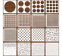 cobee 16 Stencil a forma di cerchio, geometrico e artistico, a pois, per scrapbooking, cuscini di carta