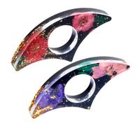 cobee 2 pezzi porta pagine per libri in fiori secchi accessori per la lettura fatti a mano porta libro per insegnanti (nero, viola, rosso)