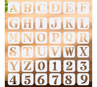 cobee 36 stencil grandi con lettere dell'alfabeto, 5 cm, stencil riutilizzabili per disegno, artigianato, legno, parete, tessuto, roccia, lavagna, segnaletica e progetti artistici fai da te