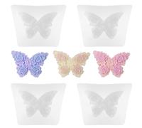 Cobee 4 Stampi in Silicone 3D a Forma di Farfalla e Fiori per Realizzare Candele, Fai da Te, Gesso, Sapone, Fondente, Decorazione per Torte, Cioccolatini