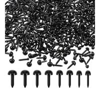 Cobee 500 occhi di sicurezza per animali all'uncinetto, 3/4/5/6 mm, in plastica, colore nero, occhi giocattolo, occhi amigurumi, con rondelle per bambola, peluche, orsacchiotto fai da te