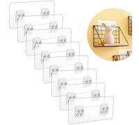Cobee 8 ganci adesivi trasparenti per ripiani della doccia, Shower Caddy Adhesive Hooks Replacement, ganci adesivi senza tracce per bagno, mensola doccia, cestelli da doccia