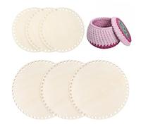 cobee 8 pezzi di fondo per cestini in legno per uncinetto, 2 misure, base rotonda per cesti, per tessitura, base in legno per fai da te, artigianato, tessitura, forniture