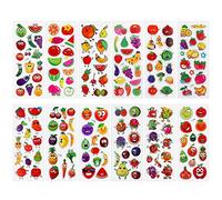 Cobee Adesivi 3D Puffy per bambini, 12 fogli di schiuma di frutta colorata per bambini, adesivi per scrapbooking, insegnanti, decorazioni fai da te per ragazzi e ragazze