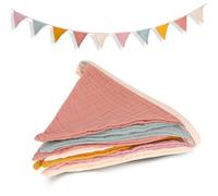 cobee Bandierina per cameretta dei bambini, lunga 286 cm, decorazione per la cameretta dei bambini, in tessuto di mussola, in cotone, per compleanno, per feste, decorazione da parete (stile 2)