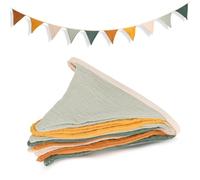 cobee Bandierina per cameretta dei bambini, lunga 286 cm, decorazione per la cameretta dei bambini, in tessuto di mussola, in cotone, per compleanno, per feste, decorazione da parete (stile 1)