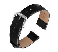cobee Bracelet de montre en cuir de vachette souple à libération rapide Bracelet de rechange universel pour homme et femme Fermoir en acier inoxydable