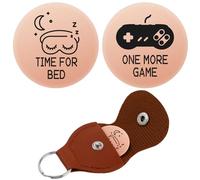 cobee Destiny Flip Monete da gioco con portachiavi in pelle "One More Game or Go to Bed", double face, in acciaio inox, regalo di novità (oro)