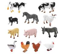 cobee Figurine di animali da fattoria, 12 pezzi realistici figure di animali della fattoria giocattoli simulazione animali da fattoria set da gioco in miniatura bomboniere giocattoli da bagno