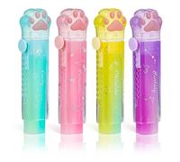 Cobee Gomme per Penna e Matita - 4 Pezzi a Zampa di Gatto, Retrattili Scorrevoli Push Pull in Gomma Colorata Gradiente per Scrivere