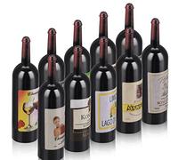 cobee Mini bottiglie di vino per casa delle bambole, 10 bottiglie di vino in miniatura decorazione per la casa delle bambole 1:12 mini bottiglie di bevande modello accessori da cucina