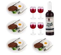 cobee Mini Set di Bevande Alimentari per Casa delle Bambole, 33 PZ Modello di Bevande Alimentari in Miniatura per Giochi di imitazione Set di Decorazioni per la Casa delle Bambole