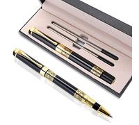 Cobee Penna a sfera di lusso, 1,0 mm, penna a sfera in metallo con 2 ricariche, penna a sfera con inchiostro nero, scrittura scorrevole, penna a sfera elegante, regalo per uomini e donne Signature
