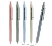 Cobee Penne a sfera estetiche,0,5 mm pastello penna a sfera in gel retrattile con inchiostro liscio nero gel retrattile a rullo per alunno scuola ufficio forniture regalo,5 pezzi