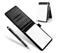 Cobee Porta notebook tascabile con penna, mini blocco note in pelle piccolo taccuino portatile con penna in metallo per uffici, scuole e ristoranti