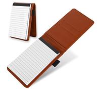cobee Portablocco in Pelle Tascabile, Mini Memo Book Notebook Portatile Blocco Note Business Porta Blocco Notebook Multifunzione per Ufficio Scuola (Marrone)