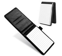 cobee Portablocco in Pelle Tascabile, Mini Memo Book Notebook Portatile Blocco Note Business Porta Blocco Notebook Multifunzione per Ufficio Scuola (Nero)