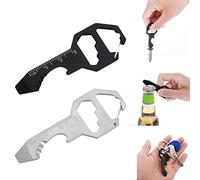 Cobee Portachiavi Apribottiglie Strumento Multifunzione, 2 Pezzi Strumento Tascabile Portachiavi 6 in 1 per Apribottiglie, Cacciavite, Righello, Chiave Inglese, Cacciavite