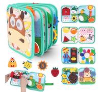 Cobelae Montessori Farm - Libro di attività per bambini da 1 a 3 anni, silenzioso libro in feltro con spazio integrato, giocattolo da viaggio per 1 anno, attività di apprendimento
