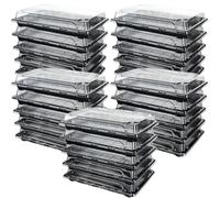 Cobenga 25 vassoi per sandwich con coperchi, piccoli vassoi riutilizzabili in plastica per buffet catering, durevoli, per buffet, catering, panini, per preparare pasti, torte, dolcetti e panini