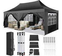 COBIZI 3x6m Gazebo per tenda pop-up a baldacchino con 6 pareti laterali Tenda per feste Gazebo esterno impermeabile per cortile Mercato di nozze Giardino