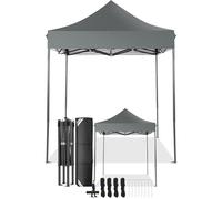 COBIZI Gazebo 2x2 Pieghevole Impermeabile senza Parete Laterale,Gazebo Esterno Resistente,Tende per Gazebo,Tendone Padiglione Pop Up per Feste Campeggio (2 per 2m Grigio)