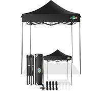 COBIZI Gazebo 2x2 Pieghevole Impermeabile senza Parete Laterale,Gazebo Esterno Resistente,Tende per Gazebos,Tendone Padiglione Pop Up per Feste Campeggio (2 per 2m Nero)