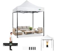 COBIZI Gazebo 2x2M, impermeabile, stabile, per esterni, pieghevole, gazebo, regolabile in altezza, per feste e esterni, Bianco