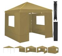 COBIZI Gazebo 3 x 3, impermeabile, stabile, invernale, gazebo pieghevole 3 x 3, 3 x 3 cm, con 4 pannelli laterali, colore bianco