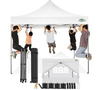 COBIZI Gazebo 3x3,Esterno Resistente con Parete Laterale e Sacchi di Sabbia,Esterno Pieghevole Impermeabile Gazebos da Giardino,Tendone Padiglione Pop Up per Feste Campeggio (3 per 3m Bianco)