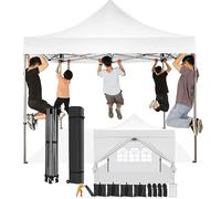 COBIZI Gazebo 3x3,Esterno Resistente con Parete Laterale e Sacchi di Sabbia,Esterno Pieghevole Impermeabile Gazebos da Giardino,Tendone Padiglione Pop Up per Feste Campeggio (3 per 3m Bianco)