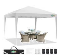 COBIZI Gazebo 3x3 Esterno Resistente e Pieghevole, Impermeabile, Protezione UV 50+, Con 4 Sacchi Di Sabbia, Per Spiaggia, Campeggio, Feste, Mercato (Bianco)
