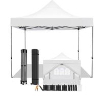 COBIZI Gazebo 3x3 Pieghevole Impermeabile con Parete Laterale,Gazebo Esterno Resistente,Tendone Padiglione Pop Up per Feste Campeggio (3 per 3m Bianco)