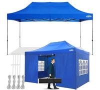 COBIZI Gazebo 3x4,5 Esterno Resistente con 4 Parete Laterale,Esterno Pieghevole Impermeabile Gazebos da Giardino,Tendone Padiglione Pop Up per Feste Campeggio (3 per 4,5m Blu)