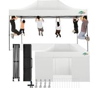 COBIZI Gazebo 3x4,5 Pieghevole Impermeabile con Parete Laterale,Gazebo Esterno Resistente,Tende per Gazebo,Tendone Padiglione Pop Up per Feste Campeggio (3 per 4,5m Bianco)