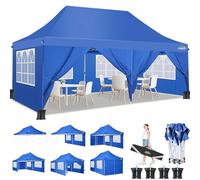 COBIZI Gazebo 3x6 Pieghevole Impermeabile con 6 Parti Laterali da Esterno