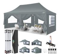 COBIZI Gazebo 3x6 Pieghevole Impermeabile con 6 Parti Laterali da Esterno