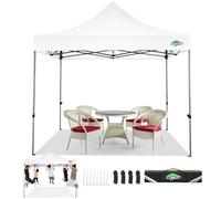 COBIZI Gazebo Esterno Resistente 3x3,Gazebo 3x3 Pieghevole Impermeabile a Freddo con Borsa da Trasporto 420D, Mercato Trading Evento Festival Campeggio Giardino, Bianco