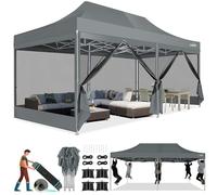 COBIZI Gazebo pieghevole 3x6 m con zanzariere, impermeabile e stabile