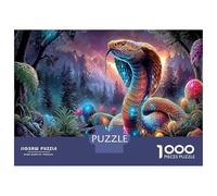 Cobra 1000 Pezzi Bundle Puzzle dell'Arte del Cobra Luminoso Classico per Adulti Puzzle Impossibile Difficile Cartone Spesso Allenamento Cerebrale Abilità Logiche 52x38cm/1000pezzi
