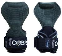 Cobra Grips Pro Guanti per sollevamento pesi, cinghie resistenti, ganci alternativi, ideali per stacchi da terra, regolabili in neoprene imbottito, supporto per il polso per bodybuilding (pelle