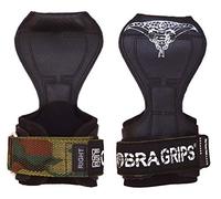 Cobra Grips Pro Guanti per sollevamento pesi, cinghie resistenti, ganci alternativi per sollevamento pesi, ideali per stacchi da terra, regolabili in neoprene, imbottiti, polsiere di supporto per