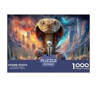 Cobra Jigsaw Puzzles 1000 Pezzi Puzzle Vita Selvaggia per Adulti Puzzle Decorazione Gioco di Puzzle per Tutta la Famiglia, per Donne, Regali per Uomini Cartone 100% Riciclato 38x26cm/1000pcs