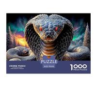 Cobra Jigsaw Puzzles 1000 Pezzi Puzzle Vita Selvaggia per Adulti Puzzle Stimolanti Gioco di Puzzle Educativo per Tutta la Famiglia, per Donne, Regali per Uomini Cartone 100% Riciclato 70x50cm/1000pcs