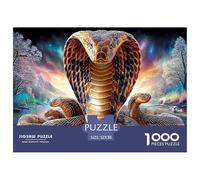 Cobra Jigsaw Puzzles 1000 Pezzi Puzzle Vita Selvaggia per Adulti Puzzle Stimolanti Gioco di Puzzle per Tutta la Famiglia, per Donne, Regali per Uomini Cartone 100% Riciclato 52x38cm/1000pcs