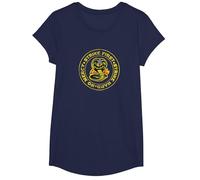 Cobra Kai Colpire Il Logo del Primo Cerchio Maglietta, Ragazze, Navy, M